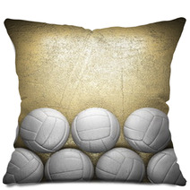 Volleyball Ball And Golden Wall Background Pillows 53344204