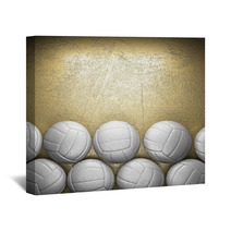 Volleyball Ball And Golden Wall Background Wall Art 53344204