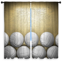 Volleyball Ball And Golden Wall Background Window Curtains 53344204
