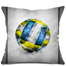 Volleyball Ball Watercolor Pillows 50745167