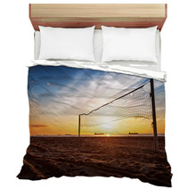 Volleyball Net And Sunrise On The Beach Bedding 50206286