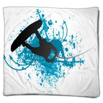 Wakeboarder In Action Blankets 4845037