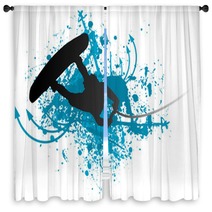 Wakeboarder In Action Window Curtains 4845037