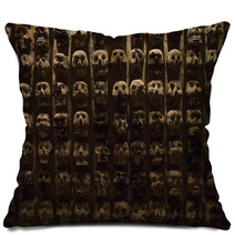 Wall Of Skulls Pillows 129081782