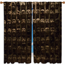 Wall Of Skulls Window Curtains 129081782