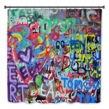 Wall Sprayed With Graffiti Bath Decor 102421973
