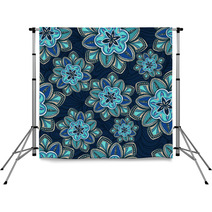 Wallpaper Pattern With Flowers On A Background Backdrops 57995733