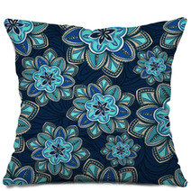 Wallpaper Pattern With Flowers On A Background Pillows 57995733