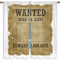 Wanted Dead Or Alive Window Curtains 2659854