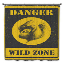 Warning Sign Danger Signal With Gorilla Eps 8 Bath Decor 70565171