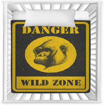 Warning Sign Danger Signal With Gorilla Eps 8 Nursery Decor 70565171