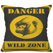 Warning Sign Danger Signal With Gorilla Eps 8 Pillows 70565171