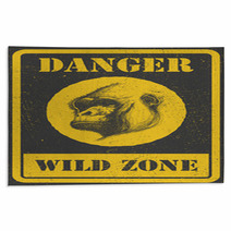 Warning Sign Danger Signal With Gorilla Eps 8 Rugs 70565171