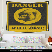 Warning Sign Danger Signal With Gorilla Eps 8 Wall Art 70565171