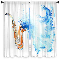 Water And Waves Window Curtains 52151657