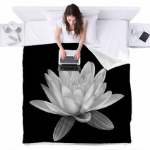 Water Lily Black And White Blankets 52604392