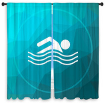 Water Sports Icon Window Curtains 133513409