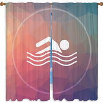 Water Sports Icon Window Curtains 143992463