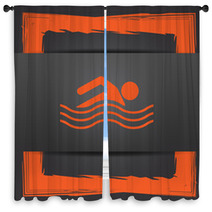 Water Sports Icon Window Curtains 83006517