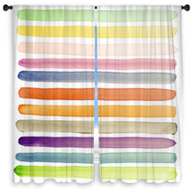 Watercolor Banners Window Curtains 32398905