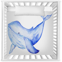 Watercolor Blue Whale Nursery Decor 135039744