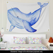 Watercolor Blue Whale Wall Art 135039744