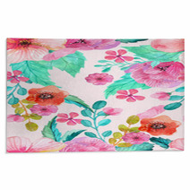Watercolor Floral Seamless Pattern Rugs 79536786