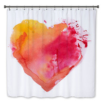 Watercolor Heart. Concept - Love, Relationship, Art, Painting Bath Decor 59750799