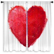 Watercolor Heart. Concept - Love, Relationship, Art, Painting Window Curtains 59194755