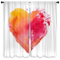 Watercolor Heart. Concept - Love, Relationship, Art, Painting Window Curtains 59750799