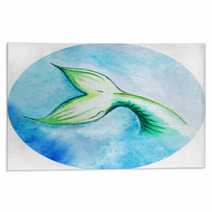 Watercolor Vector Mermaid Tail Circle Isolated Rugs 82954727