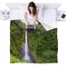 Waterfall  Akaka Falls Hawaii Blankets 48059126