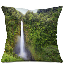 Waterfall  Akaka Falls Hawaii Pillows 48059126