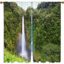 Waterfall  Akaka Falls Hawaii Window Curtains 48059126