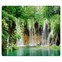 Waterfall At Plitvice National Park, Croatia Rugs 36886660
