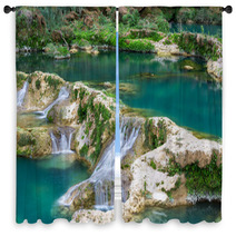 Waterfall In Mexico Window Curtains 62494411