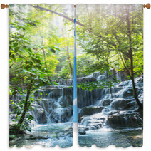 Waterfall In Mexico Window Curtains 64347508