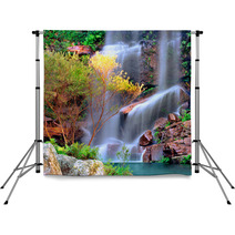 Waterfall In Rainforest Tropical Paradise Backdrops 2981539