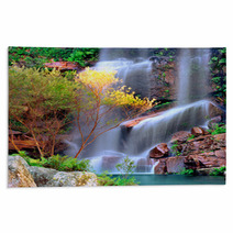 Waterfall In Rainforest Tropical Paradise Rugs 2981539