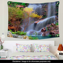 Waterfall In Rainforest Tropical Paradise Wall Art 2981539