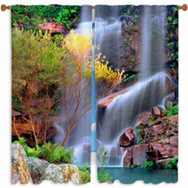 Waterfall In Rainforest Tropical Paradise Window Curtains 2981539