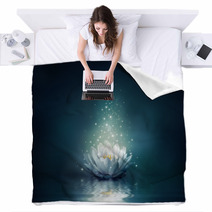 Waterlily On Water Fairytale Art Blankets 65241573