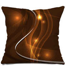 Wave Line Burst Dark Brown Background Pillows 69103641