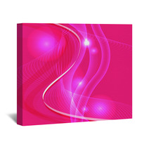 Wave Line Burst Light Pink Background Wall Art 69103944