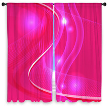 Wave Line Burst Light Pink Background Window Curtains 69103944