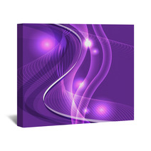 Wave Line Burst Purple Background Vector Wall Art 69103939