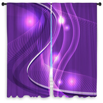 Wave Line Burst Purple Background Vector Window Curtains 69103939