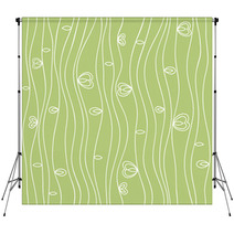 Wavy Line Seamless Pattern With Leaves And Hearts Backdrops 52508107