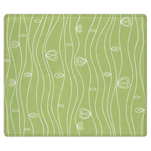 Wavy Line Seamless Pattern With Leaves And Hearts Rugs 52508107