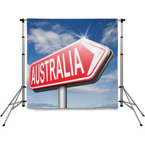 Way To Australia Arrow Sign Backdrops 71896030